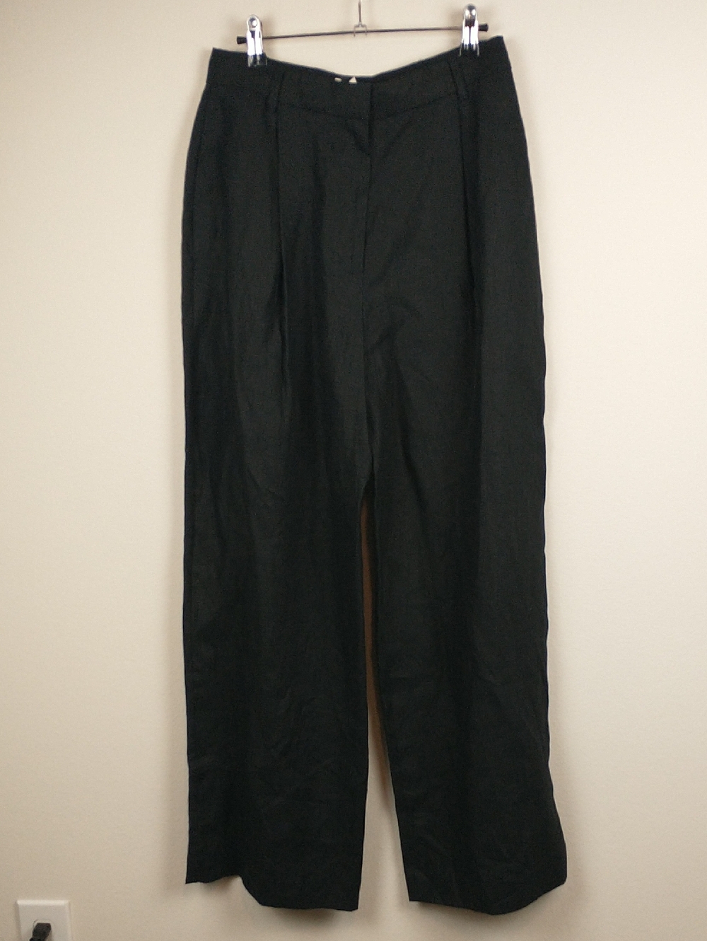 Elysewalker Posse Pants Womens Medium Black Linen Wide Leg Leon Trousers